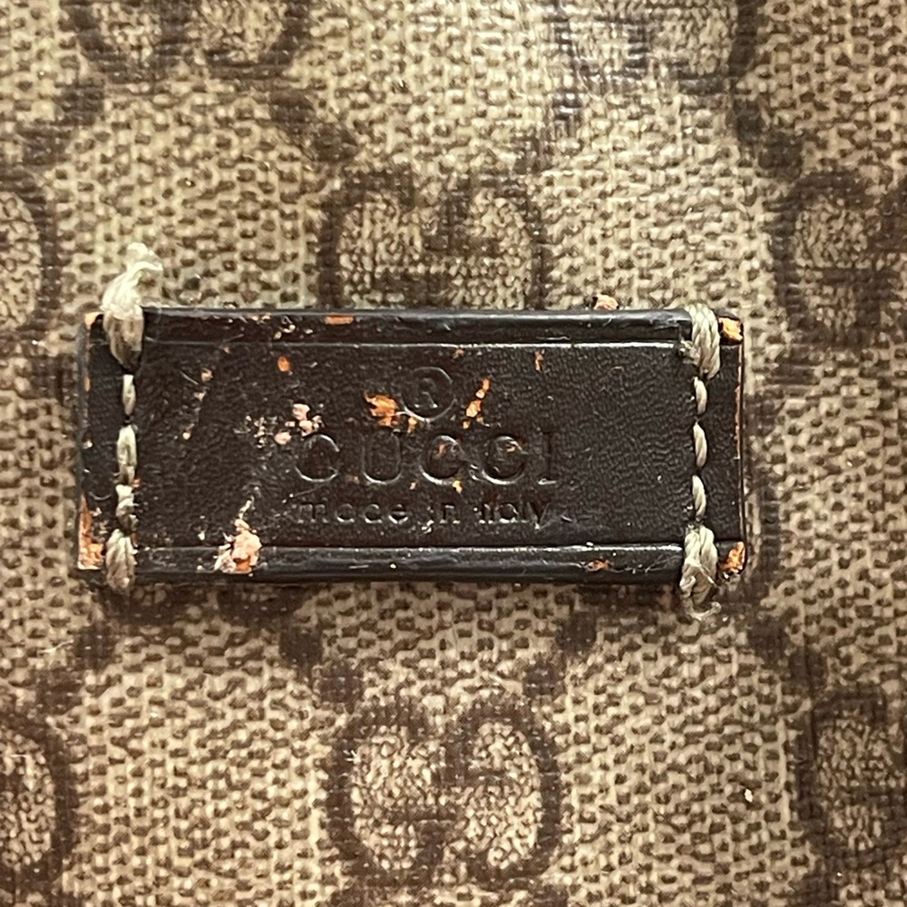 Gucci Vintage GG Speedy Monogram Handbag Brown Leather SOLD - Picture 3 of 16